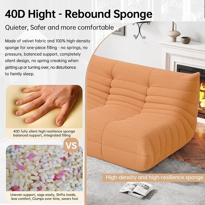 WHGBJA Bean Bag Chairs for Adults, Memory Foam Couch Loveseat Sofa Chair - Image 4