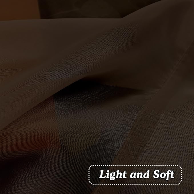 2 Panels Chocolate Brown Sheer Valance - Image 4