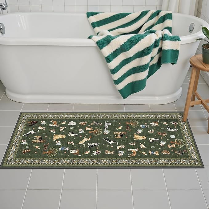 Dark Green Small Entry Rug 24x17 inch - Image 7