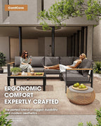 Aluminum Outdoor Patio Furniture Set 8 Seats, Outdoor Sectional Corner Sofa - Image 2