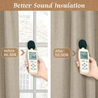 100% Blackout Natural Polyester Curtains, 72 Inches Linen Textured Thermal - Image 6