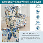 KRFOONN Stretch Wing Chair Slipcovers Printed 2 Piece Wingback Chair Covers - Image 4