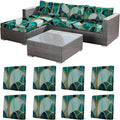 CALBODE 8Pcs Stretch Patio Cushion Cover, Art Deco Geometric Pattern Couch & by CALBODE