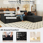 95" Cloud Sectional Couch with L-Shape Chaise, Modular Comfy Sofa Chaise Longue - Image 4
