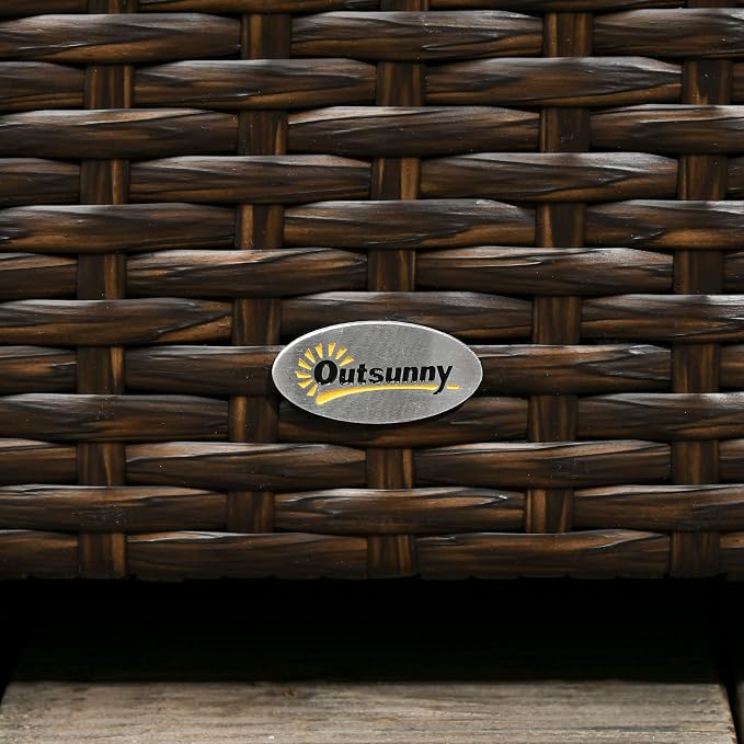 Outsunny 113 Gallon Deck Box, Rattan Outdoor Storage Box, Waterproof Storage - Image 9
