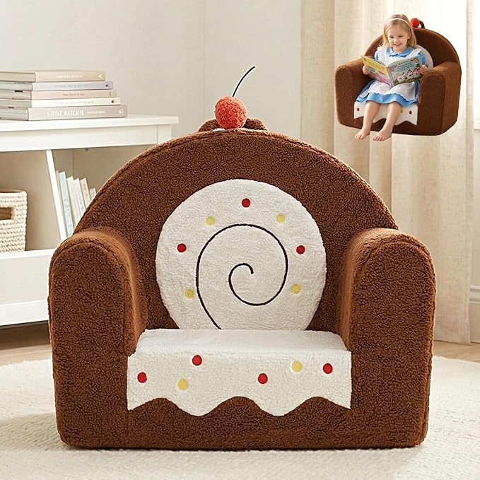OUOZZZ Toddler Chair for Ages 1–6, Soft Sherpa Kids Sofa by OUOZZZ