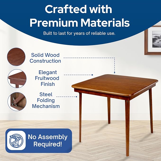 Stakmore Classic Straight Edge Square Folding Card Table 32x32 - Image 4
