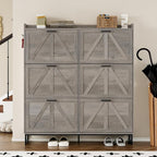 BORNOON Shoe Cabinet with 6 Flip Drawers Narrow Shoe Storage Cabinet Organizer - Image 4