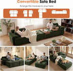 83.5" Boneless Loveseat with 2 Ottoman, Cloud Comfy Sofa Bed, Modular Sofa - Image 8