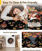 RELEANY Washable Area Rug, Round 4ft, Water Repellent, Pet Friendly, Vintage - Image 4