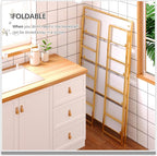 4NM No Assembly Extra Wide 4 Tiers Folding Bookshelf Storage Shelves Vintage - Image 4