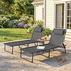 Outsunny Folding Chaise Lounge Chair Set of 2, Patio Sun Tanning Chair - Image 9