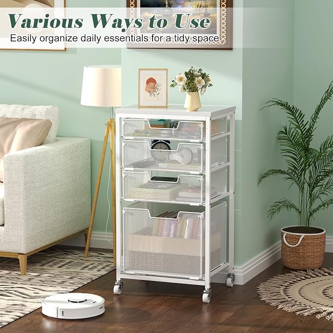Sbanmao 4 Drawer Rolling File Cart - Image 2