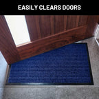 Front Door Mat, Indoor Outdoor Welcome Entryway Entrance Doormat 36x24 Blue | - Image 4
