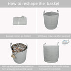 XUANGUO Cotton Rope Laundry Basket Hamper - Image 6