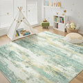Rugflix 8x10 Area Rugs for Living Room, Washable Light Green Large Rug | by RugflixAreaRugs