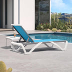 PURPLE LEAF Patio Chaise Lounge Chair Set Outside Aluminum Plastic Stackable - Image 3