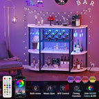 Unikito Bar Table Cabinet with Charging Station, Wine Rack Table with LED Light - Image 5