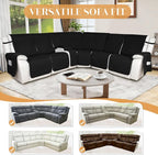 HDCAXKJ 100% Waterproof Reclining Sectional Couch Covers L Shape Recliner Sofa - Image 5