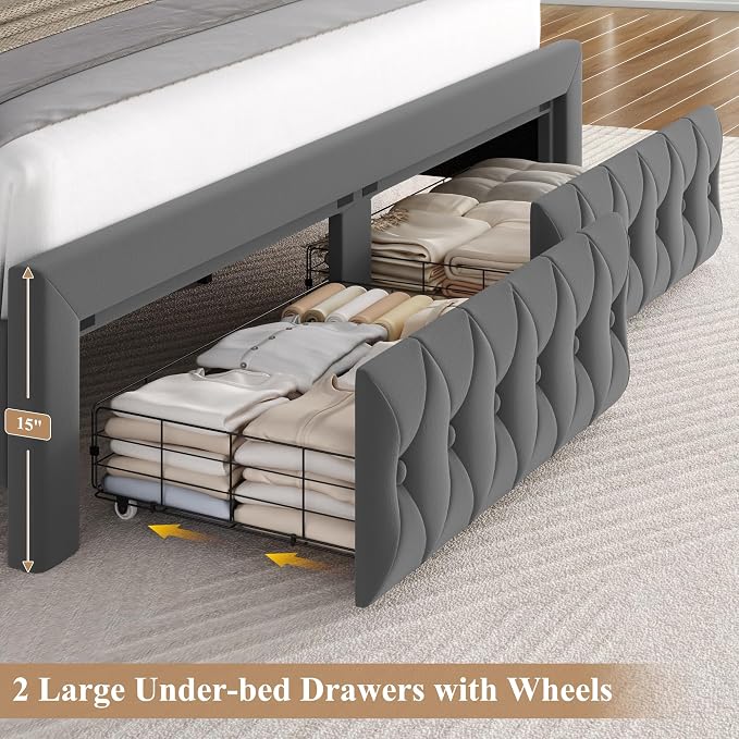 Queen Bed Frame 55" Tall Headboard - Image 5