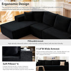 135” Cloud Sectional Couch, Boneless Sofa - Image 6