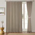 Extra Wide Pinch Pleated Blackout Living Room Curtains 102 Inches Long by KEQIAOSUOCAI