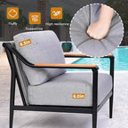 Jocoevol 4 Pieces Outdoor Sofa Conversation Set, 4 Seats Couch Set - Image 3