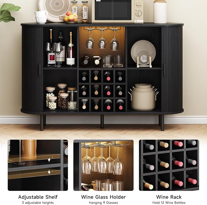 ONBRILL 55" Wine Bar Cabinet - Image 4