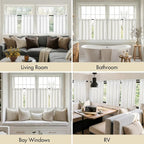 MIULEE 4-Panel 36 Inch Blackout Kitchen Tier Curtains Over Sink Natural | - Image 6