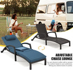 HOMREST Chaise Lounge Chairs Set of 2, PE Rattan Wicker Patio Lounge Chair - Image 5