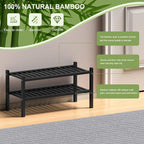 ROMGUAR CRAFT 2 Tier Bamboo Shoe Rack - Image 6