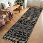 Lahome Boho Kitchen Runner Rug, 2x8 Easy Jute Laundry Room Rug | Black - Image 2