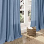 Stone Blue Linen Curtains 96 Inches Long - Image 4