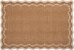 GarveeHome Scalloped Entryway Rug 2x3 Brown Washable Front Door Entry Rug | - Image 8