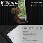 Black 102 Inch Pinch Pleated 100% Blackout Curtains - Image 2