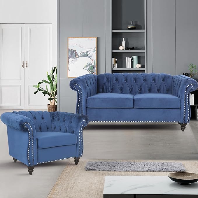 AVZEAR Living Room Loveseat Sofa, Upholstered Sofa Modern Loveseat Sofa - Image 3