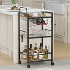 Bar Cart for The Home, 3 Tier Kitchen Carts - Image 3