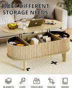 Oval Coffee Table with Lifting Top - Image 5