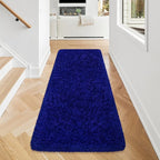 Blue Runner Rug for Bedroom Navy Blue 2x5ft Fluffy Area Rug Bedside Runner Rug by JiaoBaba
