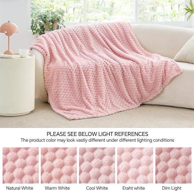 BEDELITE Pink Twin Blanket for Couch, Soft Cozy Gifts for Women, 60 * 80 | 3D - Image 9