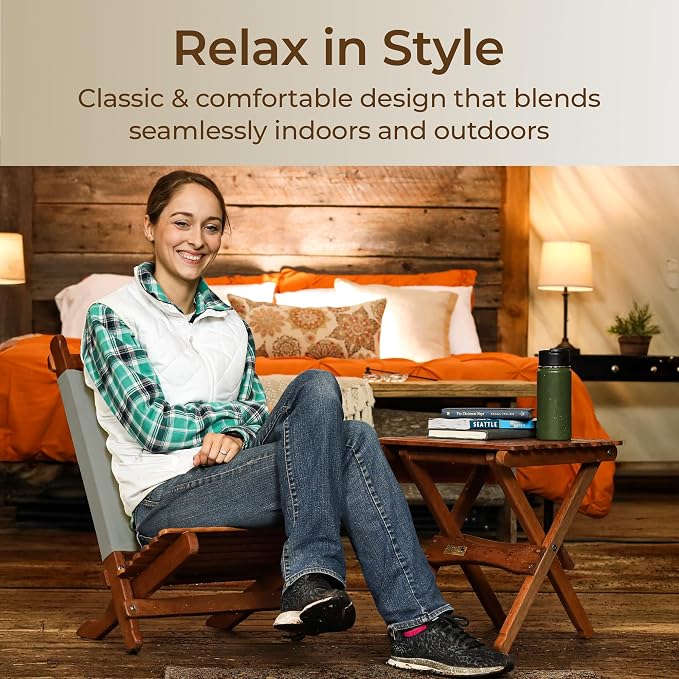 BYER OF MAINE Pangean Lounger Chair – Portable, Lightweight, Foldable Wood and - Image 6