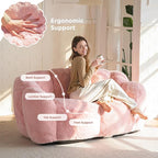 MAXYOYO Bean Bag Chair for Adults, Loveseat Floral Shaped Bean Bag Sofa - Image 5