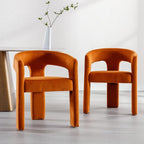 RIVOVA Modern Barrel Dining Chairs Set of 5, Velvet Upholstered Accent Side - Image 7