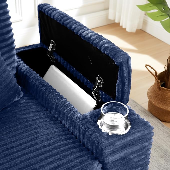 KEIKI Corduroy Storage Armrest Sofa, Single Versatile Seat - Image 6