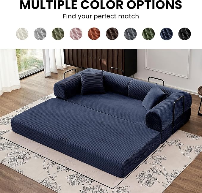 79'' Convertible Sleeper Sofa Bed, 5 in 1 Folding Floor Couch - Image 8