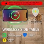 Smart Side Table with Bluetooth Speaker & Wireless Charging Modern End Table - Image 4
