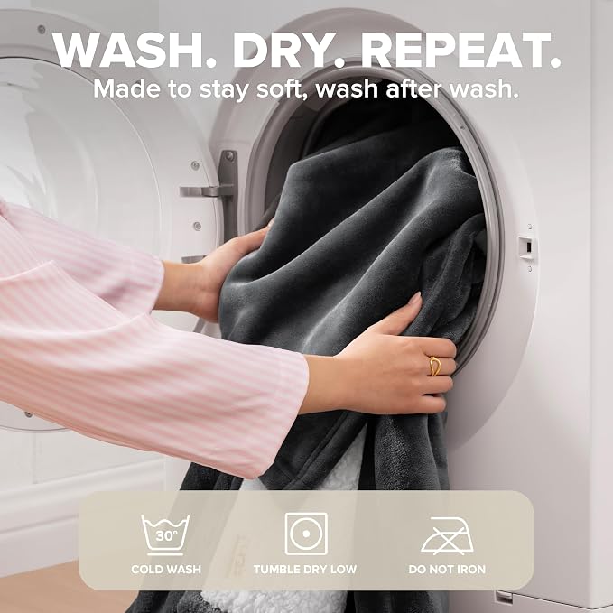 UGG Nita Queen Blanket, Reversible Plush Fleece, UGG Fluff Plush Face, Smooth - Image 7