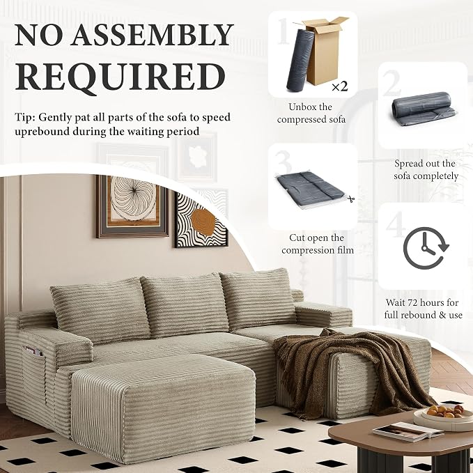 96" Sectional Couches for Living Room Cloud Couch Sofa - Image 6