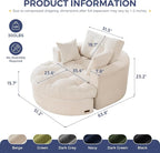 MAXYOYO Oversized Round Chaise Lounge Sofa, Upholstered Lounge Chair - Image 2