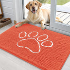 OLANLY Dog Door Mat for Muddy Paws 36x24, Paw Print Design Chenille Mud Mat | by OLANLY